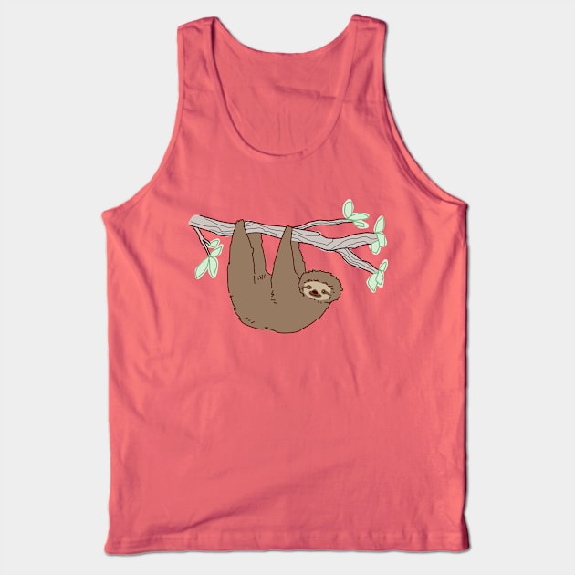 Sloth Climbing a Tree Branch Tank Top by saradaboru